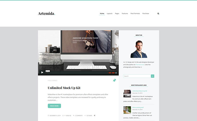 Artemida - Responsive Blog WordPress Theme