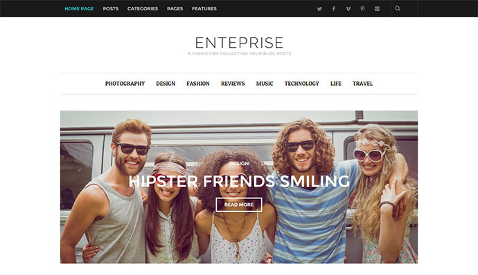 Enterprise - นิตยสาร, ข่าว, ธีมบล็อก