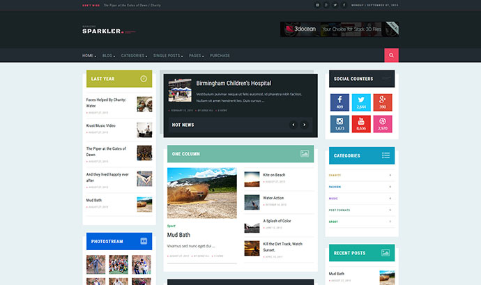 Sparkler - ธีมนิตยสาร WordPress ที่ตอบสนอง