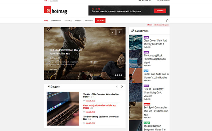 HotMag - WordPress News, Magazine Responsive Theme