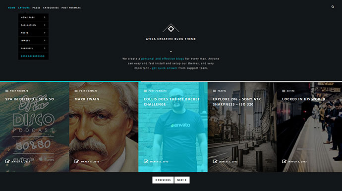 Atica - WordPress ธีมบล็อกสร้างสรรค์