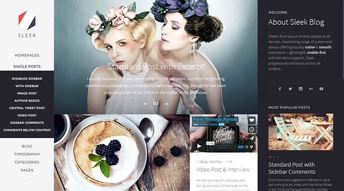 เพรียวบาง | ธีมบล็อก WordPress ที่ตอบสนองและสร้างสรรค์