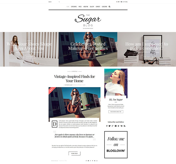 SugarBlog - ธีมบล็อก WordPress ที่สะอาดและเป็นส่วนตัว