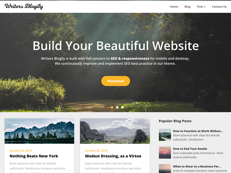 Scriitori Blogily Tema WordPress