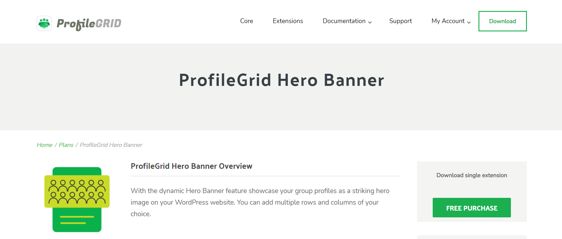 แบนเนอร์ ProfileGrid Hero