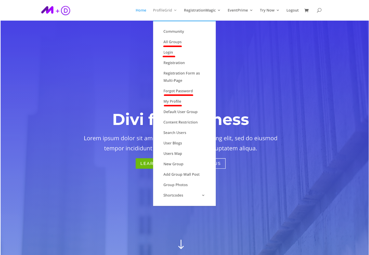 Pozycje menu wylogowania WordPress