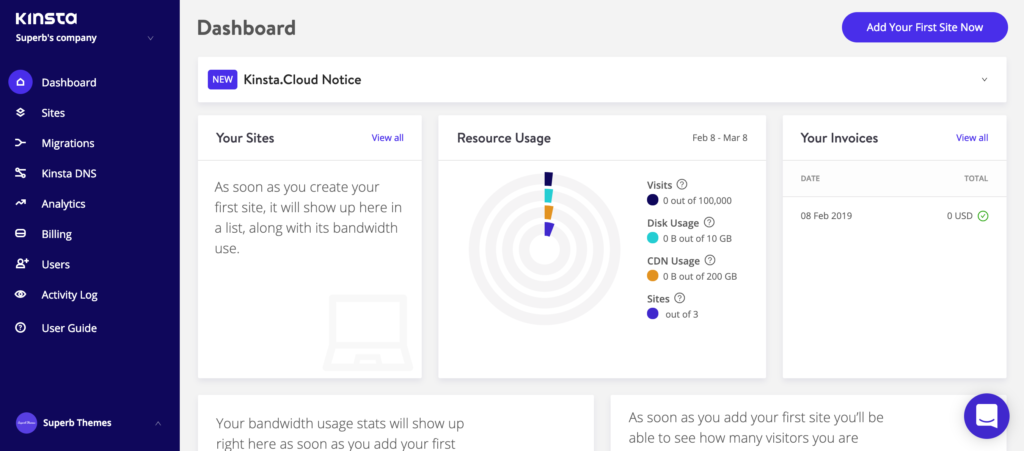 Membuat situs web Anda dengan Kinsta