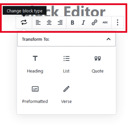 Configuración de bloques de Gutenberg