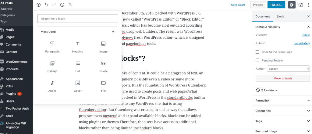 ¿Qué son los bloques de WordPress?