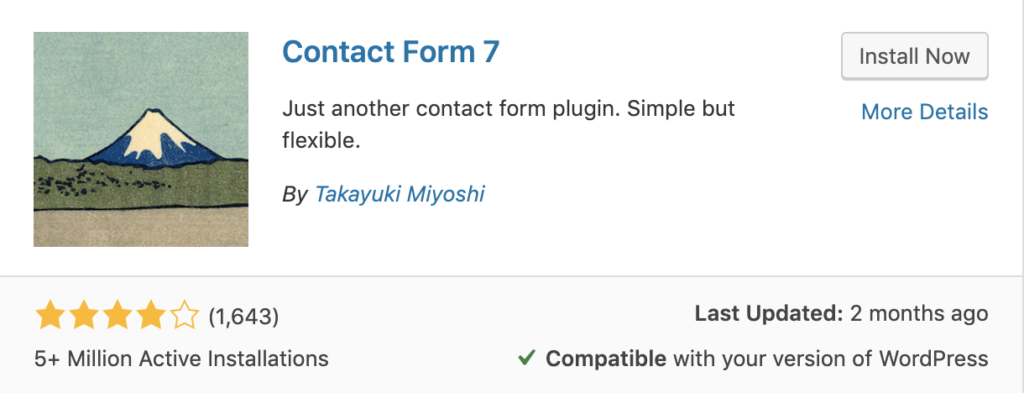 Contact Form 7 – Juste un autre plugin de formulaire de contact pour WordPress.
