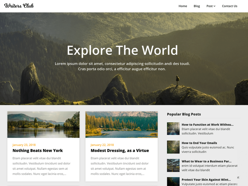 Yazarlar Blogily WordPress Teması