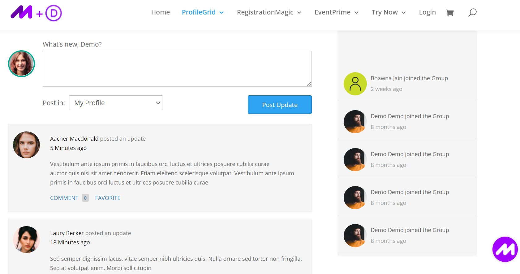Zona membrilor WordPress