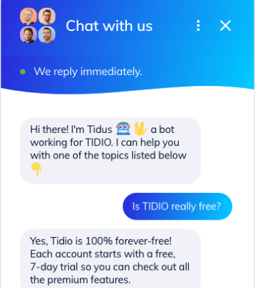 Respuesta de Tidio