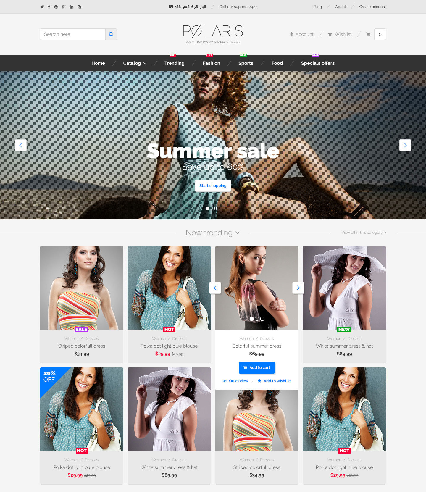 Polaris – Modernes und leistungsstarkes WooCommerce-Thema