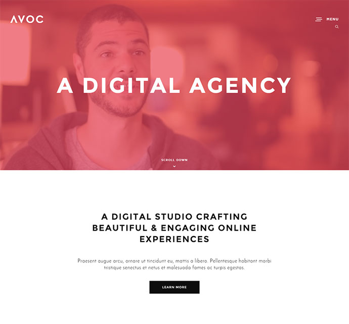 Avoc - Minimal Portfolio / Agencja WordPress Theme