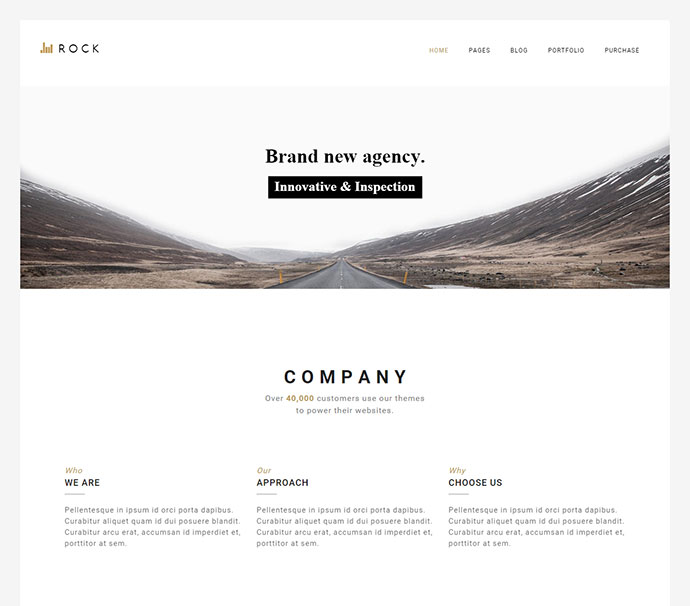 ROCKFOLIO - Motyw portfolio i agencji