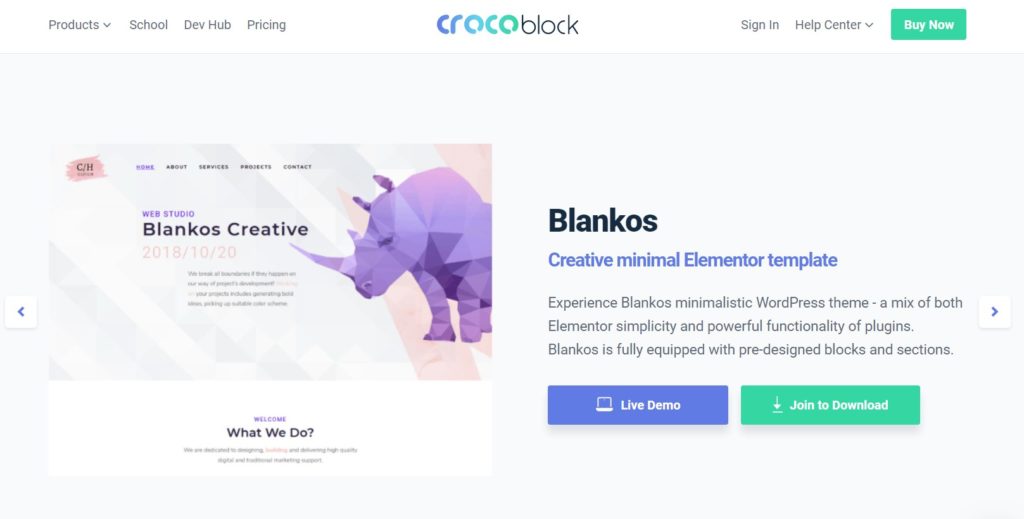Blankos Elementor-kompatible WordPress-Themen