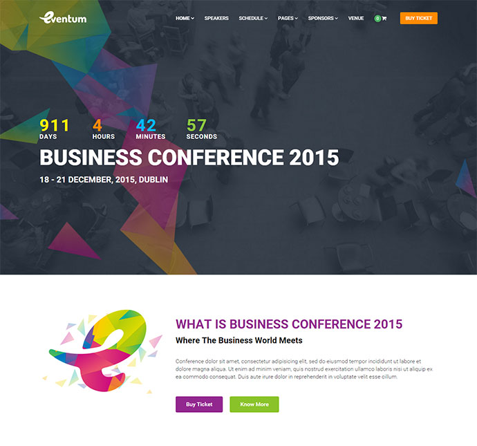 Eventum - WordPress-Theme für Konferenzen und Veranstaltungen