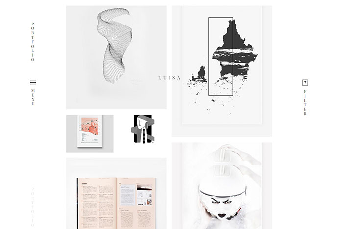 LUISA - Portfólio minimalista e tema WP para blogs