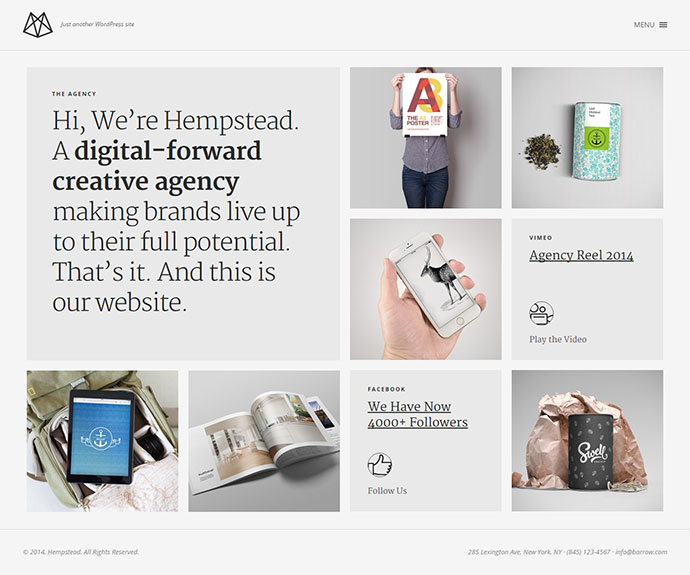Hempstead – Tema de portfólio WordPress responsivo