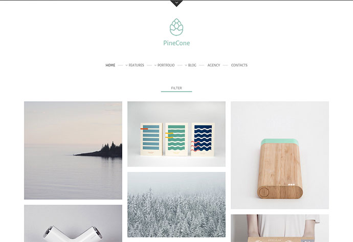 PineCone - Portfólio Criativo e Blog para Agência