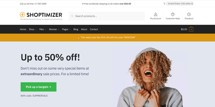 Shoptimizer e-ticaret teması