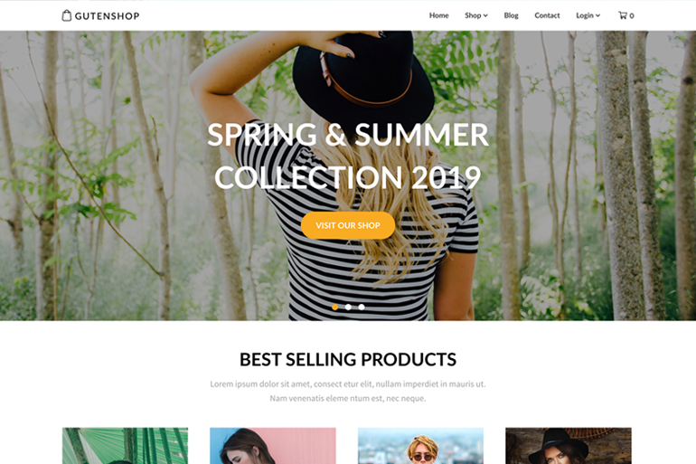 Gutenshop wordpress teması