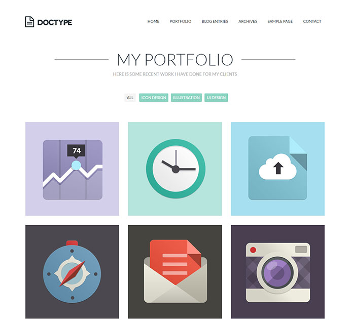 Doctype - Ein flaches und minimalistisches Portfolio-Design