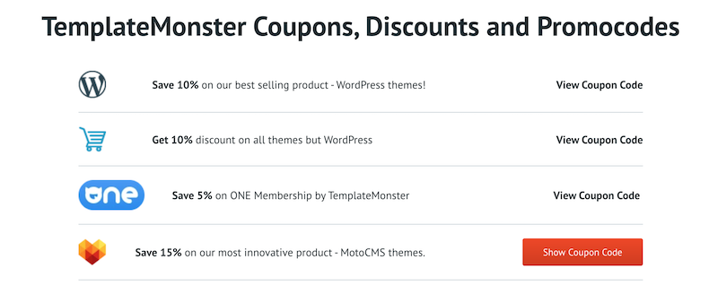Kode kupon templatemonster