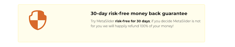 MetaSliderの払い戻しポリシー
