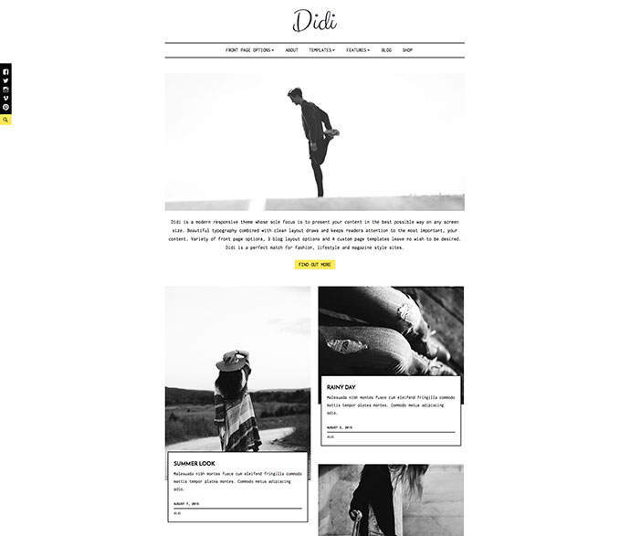 Тема WordPress для блога о моде Didi