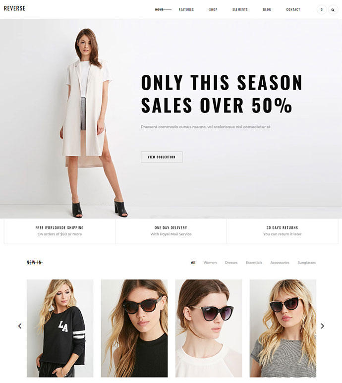 Reverse - Тема покупок WooCommerce