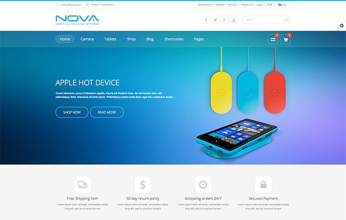 SNS Nova - тема WordPress для цифрового магазина