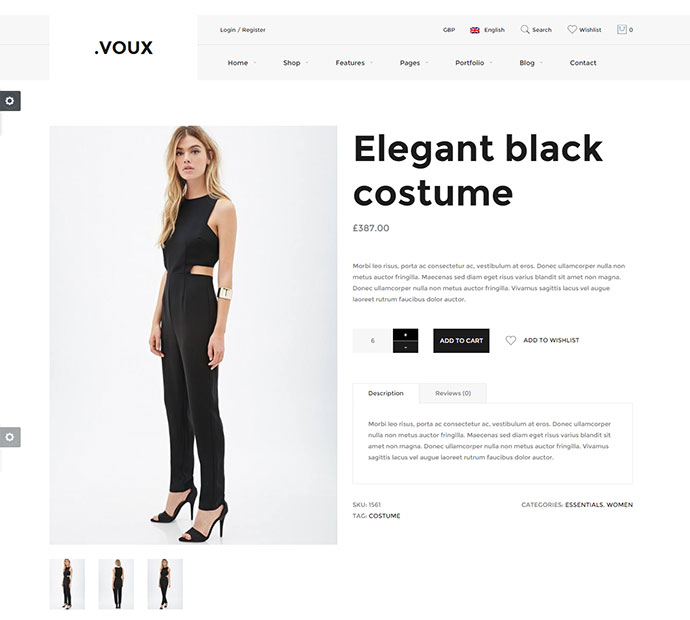 Thème d'achat Voux WooCommerce