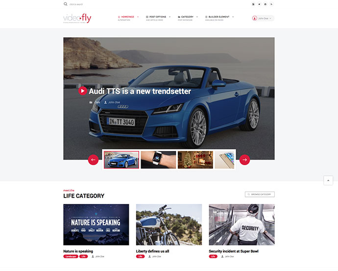 Videofly - Тема для обмена видео и портала