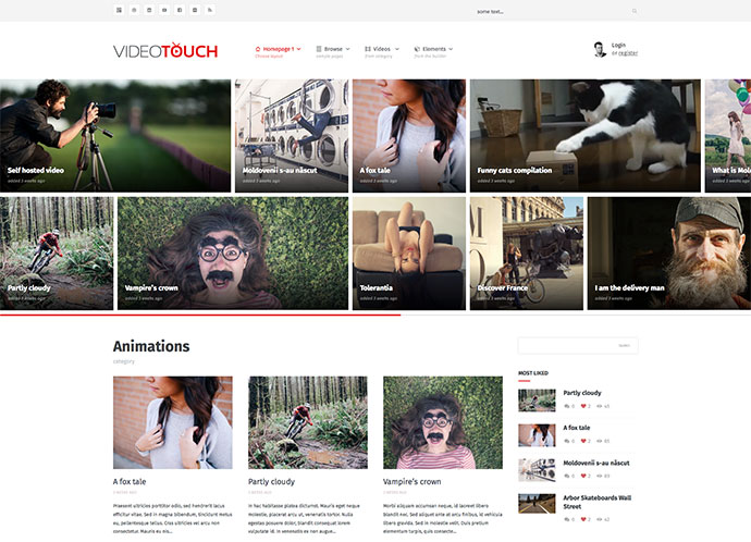 VideoTouch — Тема WordPress для видео