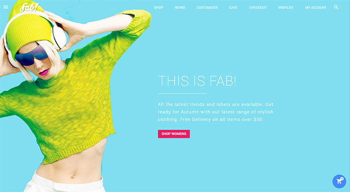 ¡FABULOSO! - Tema de WooCommerce de diseño de materiales para WordPress