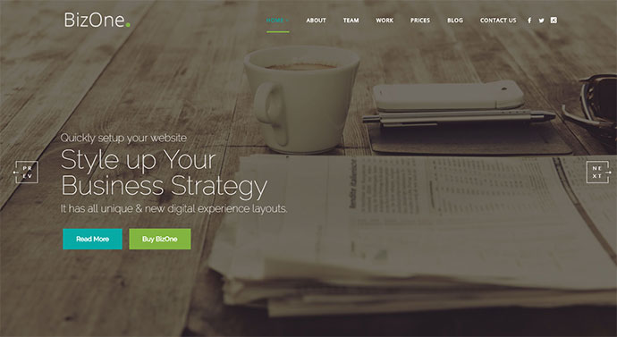 BizOne - 单页 WordPress