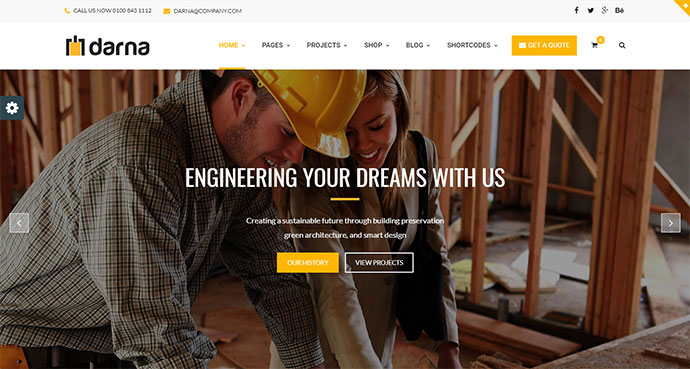 Darna — тема WordPress для строительства и строительства
