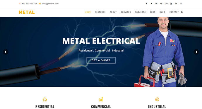 Металл - темы WordPress для строительного бизнеса