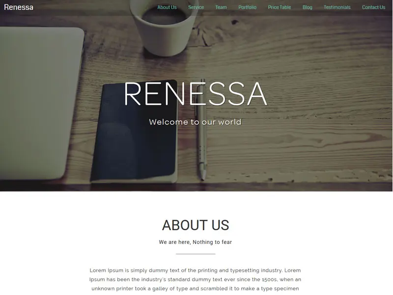 用于代理和个人网站的 Renessa Bootstrap 模板