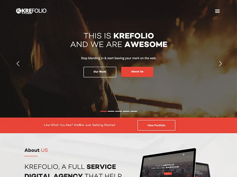 Krefolio – Bootstrap 代理登陆页面模板