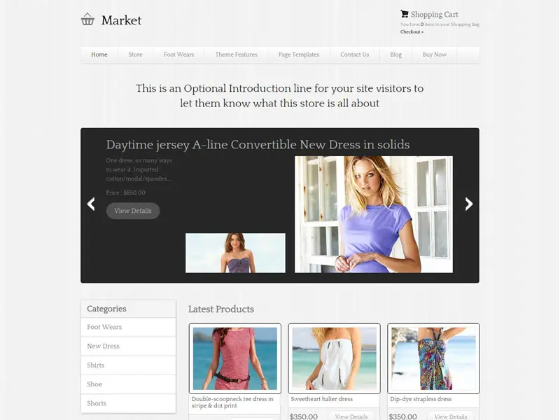 Tema Wordpress reattivo di Emarket per la vendita di beni online