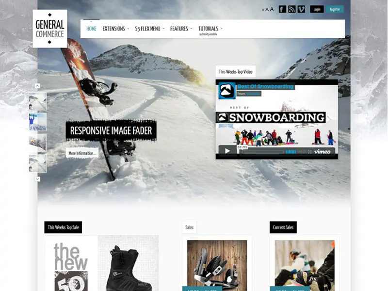 Tema di e-commerce reattivo di Wordpress di commercio generale