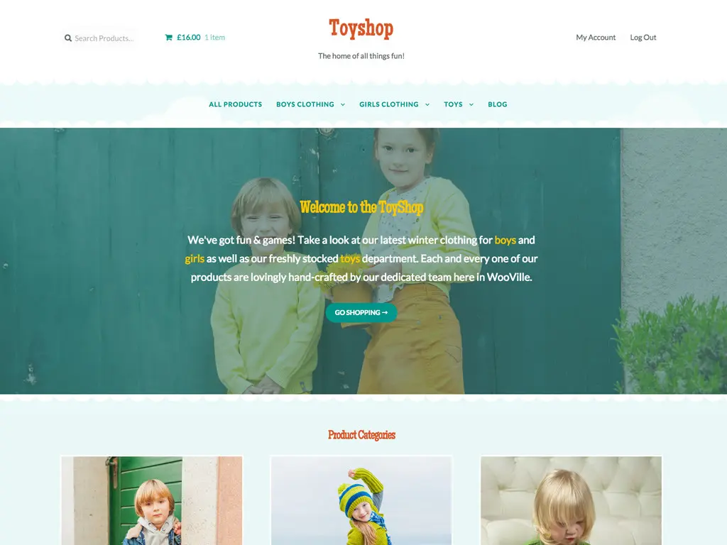 Tema WordPress del negozio di giocattoli