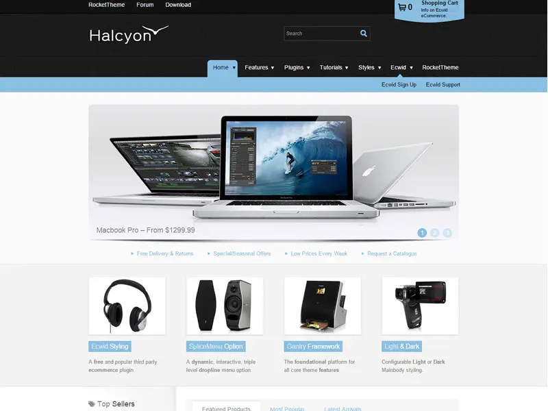 Tema di e-commerce WordPress reattivo Halcyon