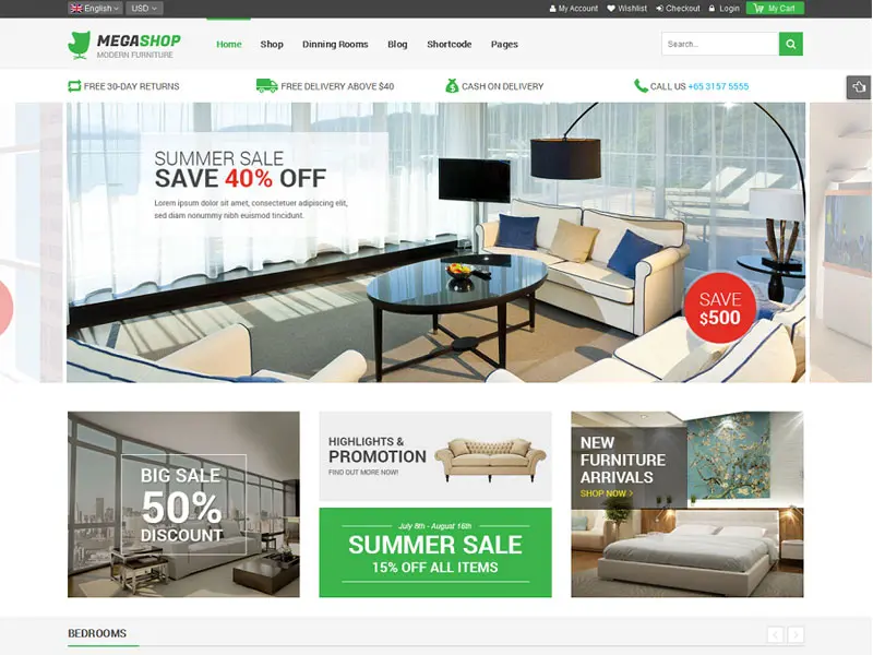 Tema Wordpress reattivo Megashop SW