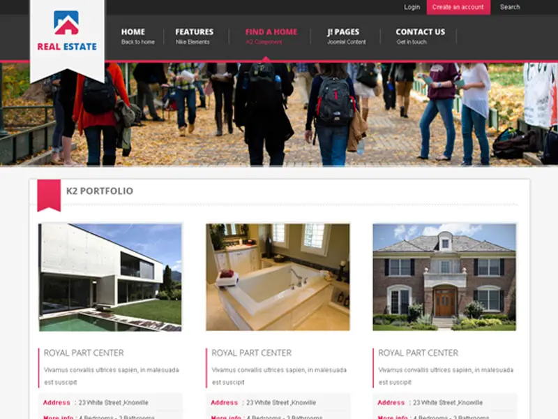 Bt Real Estate Адаптивный шаблон Joomla