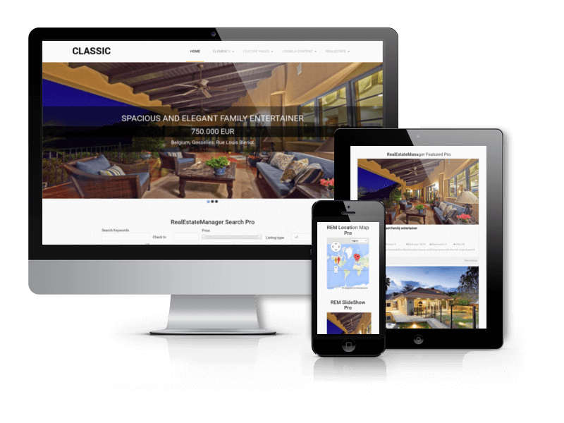 Classic - Шаблон Joomla для недвижимости