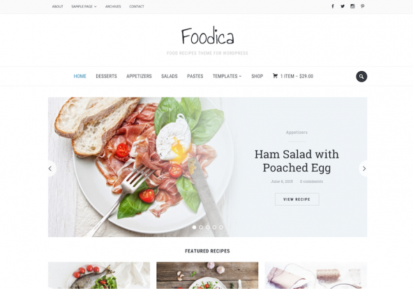 Foodica Wordpress 餐廳主題